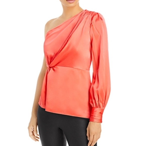 Cinq A Sept Stace One Shoulder Silk Blouse - Picture 1 of 12